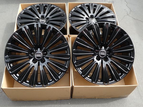 20" oem Audi A8 factory wheels 20 inch gloss black rims audi for Sale