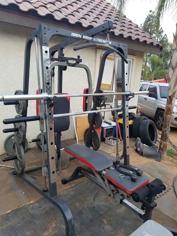 Iron grip strength olympic smith machine with olympic weights for sale