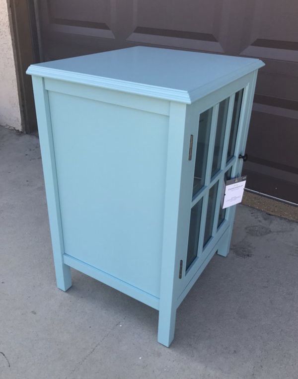 Windham One Door Accent Cabinet Threshold Pewter Aqua For Windham One Door Accent Cabinet