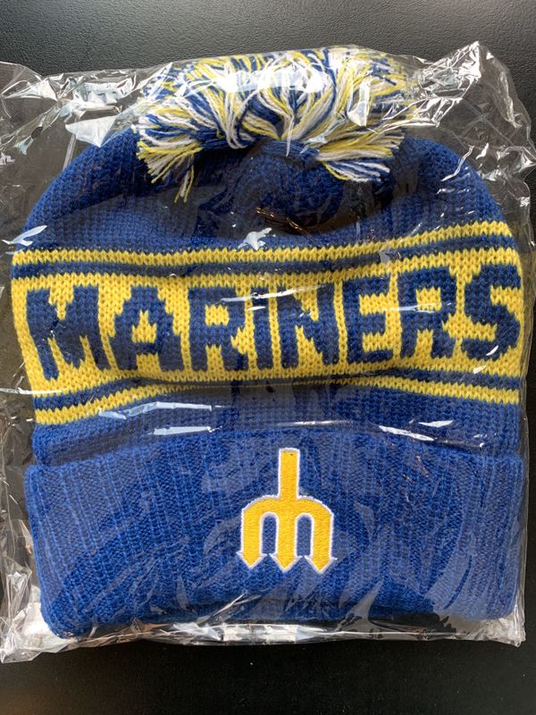 2019 Seattle Mariners Retro Old School Logo Pom Knit Beanie Hat EQC SGA