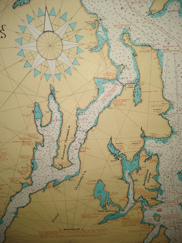 1973 map of the Puget Sound and the San Juan Island's for Sale