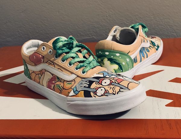 Vans x Rick and Morty (custom hand painted canvas shoes Vans x Rick and Morty (custom hand painted canvas shoes