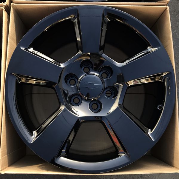 20” oem Chevy Silverado factory wheels 20 inch gloss black rims ...
