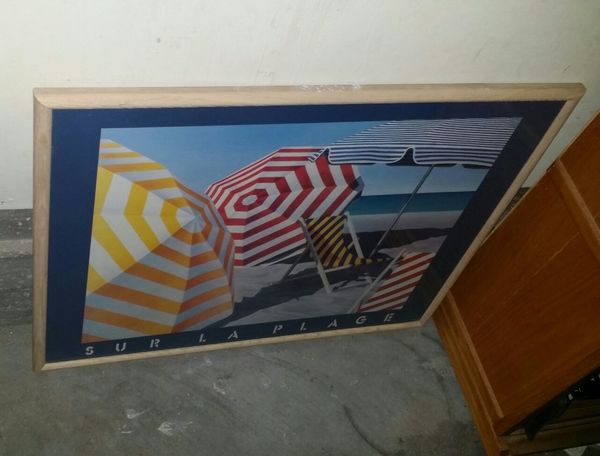 Framed Beach Artwork Sur La Plage In Euc For Sale In Las Vegas Nv Offerup