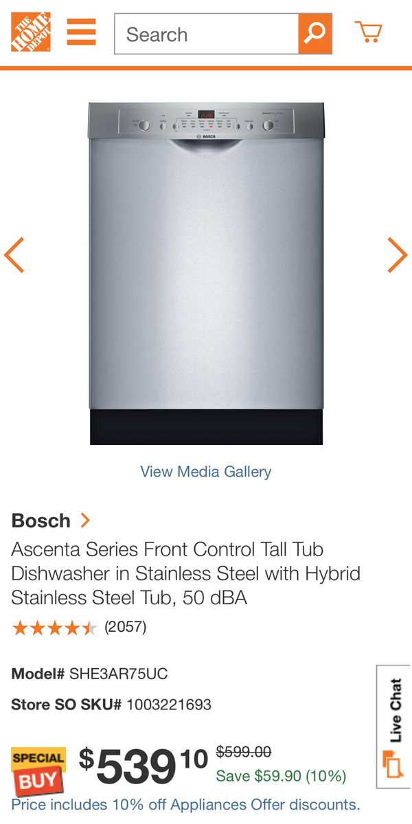 bosch ascenta dishwasher stainless steel