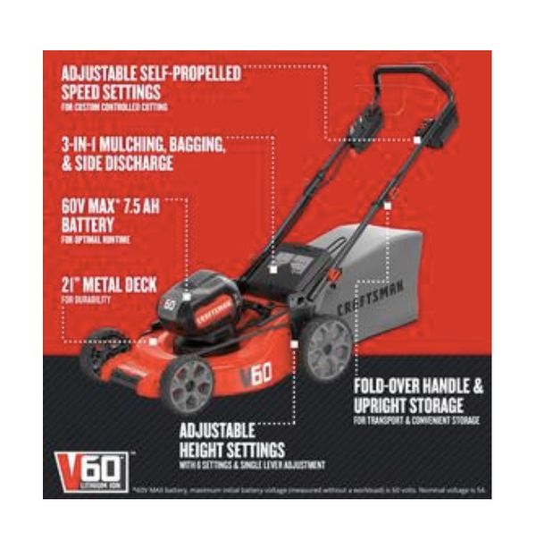 craftsman v60 self propelled mower 7.5ah battery NEW for Sale in