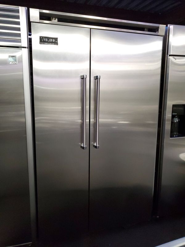 Viking stainless steel 48” built in side by side refrigerator for Sale