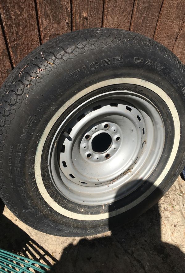 235 75R15 white wall tire wheel Tiger Paw 15” 5x5 5x127 for Sale in ...