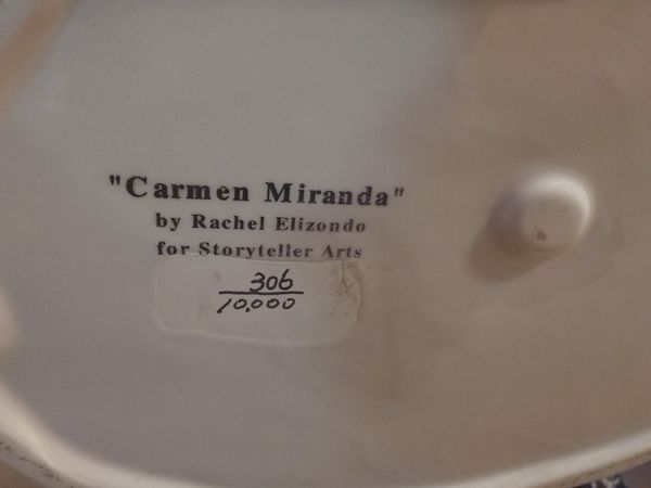 Story Teller Arts Carmen Miranda Cookie Jar Rachel Elizindo No Lid