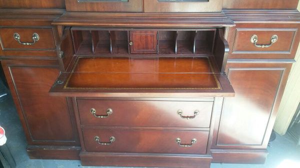 Vintage mahogany Bubble Glass china cabinet slash secretary Lambert&#39;s Furniture st. Louis for ...