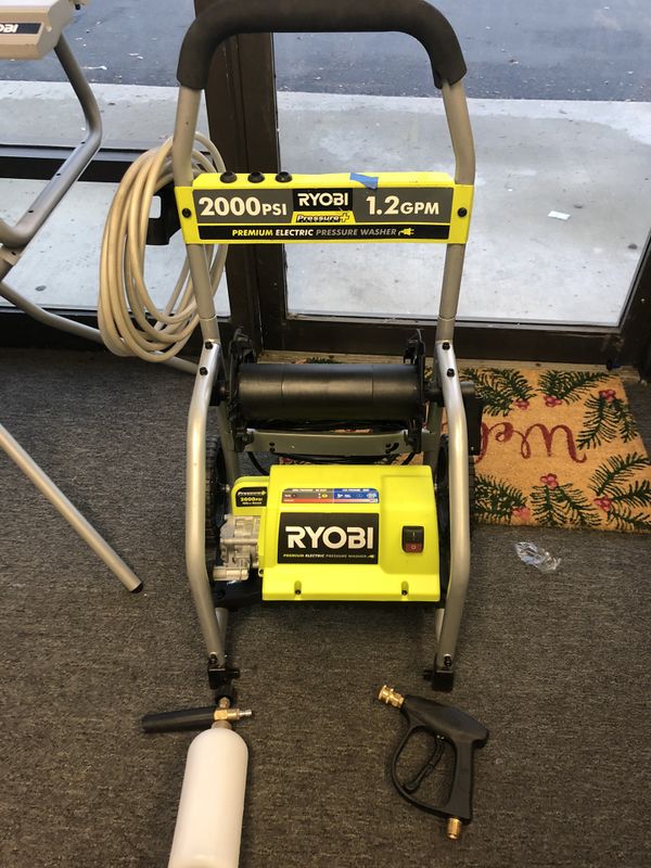 RYOBI 2,000 PSI 1.2 GPM Electric Pressure Washer with foam cannon for