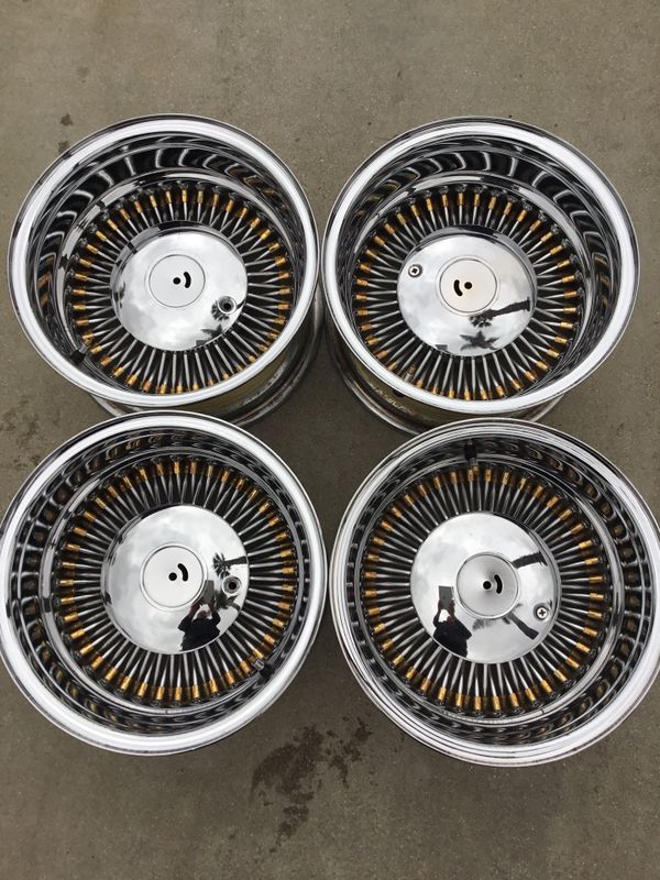 McLean wire wheels 14x7 reversed old school new universal Chevy for ...