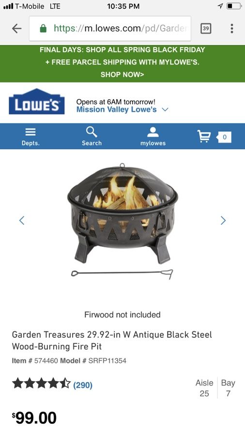 Antique Black Steel 29 92 In W Wood Burning Fire Pit For San 89sold