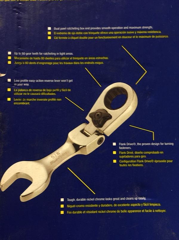 BluePoint® by SnapOn 8 pc 12Point Midget/Stubby FlexHead Ratcheting