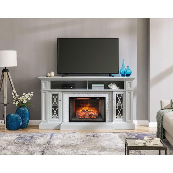 Parkbridge 68 in. Freestanding Infrared Electric Fireplace TV Stand in