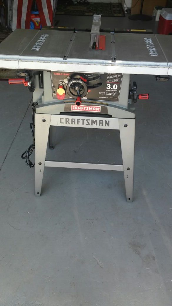 CRAFTSMAN 10_in TABLE SAW. Heavy Duty Universal Motor. 3-0.Model No,137 ...