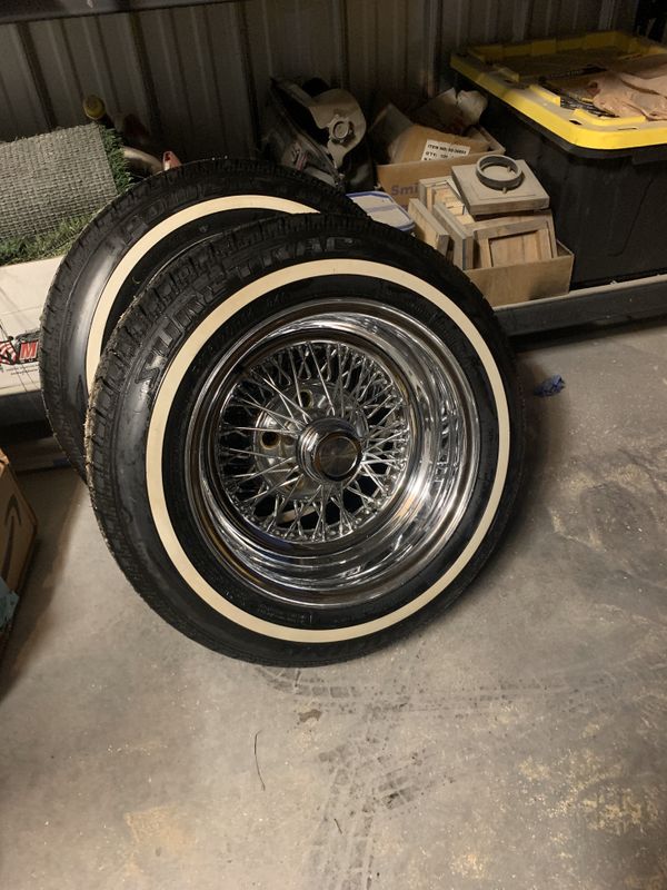 14x7 Tru Spoke Old School Wire Wheels With 4 New Tires. Lowrider Bagger ...