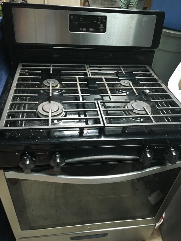 Whirlpool, 4 burner, stainless Steele, gas stove for Sale in Godfrey