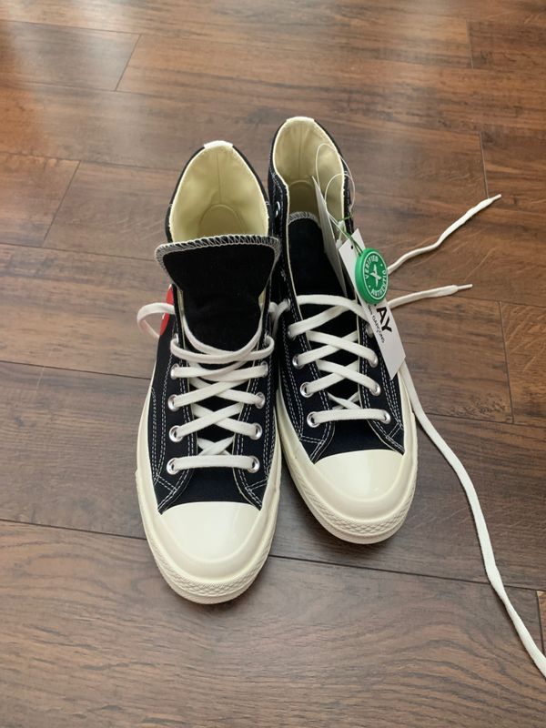 comme des garcons converse black size 6