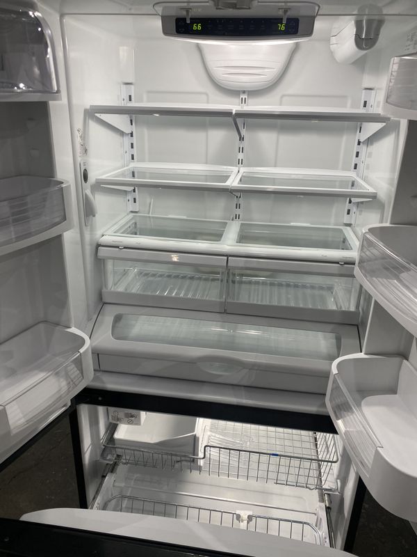 jenn air black glass fridge