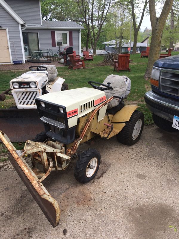 Sears suburban 16 hp hi/ low big good mower deck and snow/ dirt blade