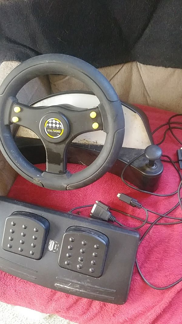 EXL 500 steering wheel and gas pedals for PC gaming for Sale in