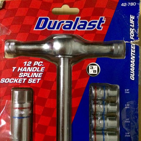 Duralast 12 PC. T Handle spline socket set for Sale in Lake Elsinore