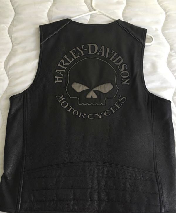 Large Harley Davidson Willie G Skull leather vest for Sale in Las Vegas ...