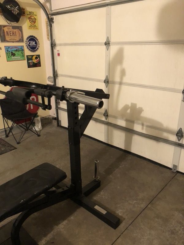 Champs Sports Predator Weight Bench With 190 Lbs Olympic Weights 2