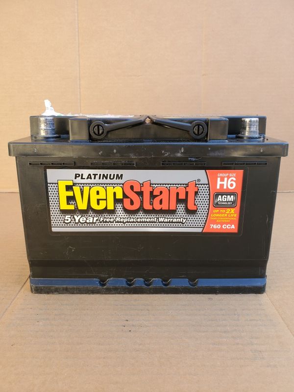 AGM Car Battery Group Size 48/H6 EverStart Platinum 2019-$100 With Core ...