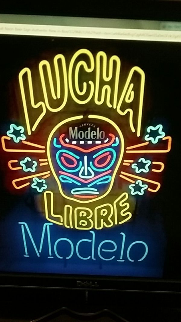 Lucha libre modelo beer neon sign 36x26x6 for Sale in El