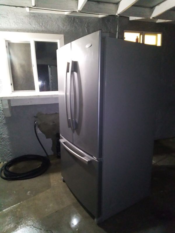 Whirlpool gold stainless steel and gray french door refrigerator