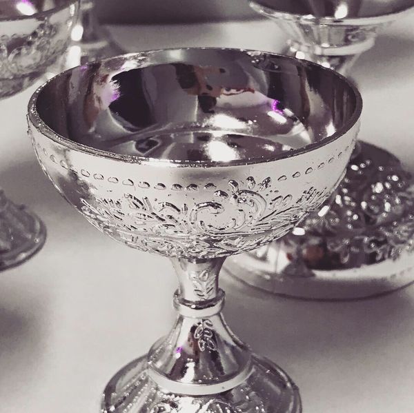 Miniature Martini Glass Silver Favors Wedding Baby Shower Decorations