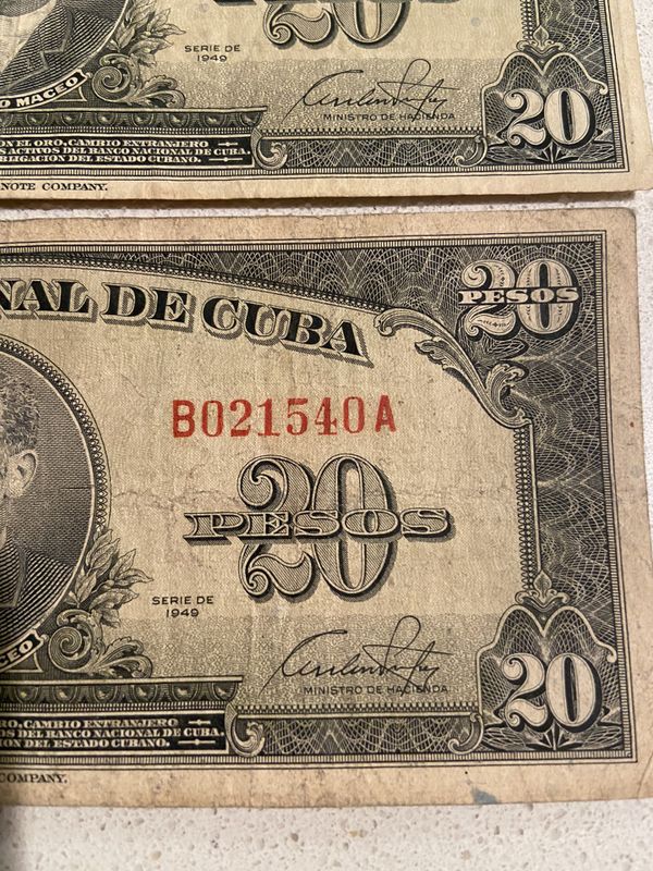 Cuban money currency pre revolution war Very collectible all about the