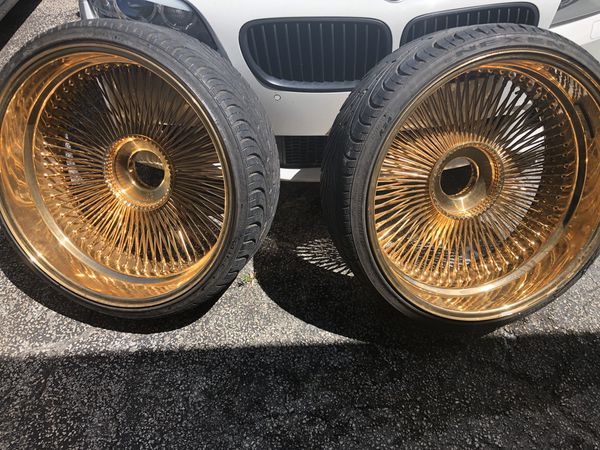 24” Gold Dayton Wire Wheels 11k OBO for Sale in Plantation, FL OfferUp