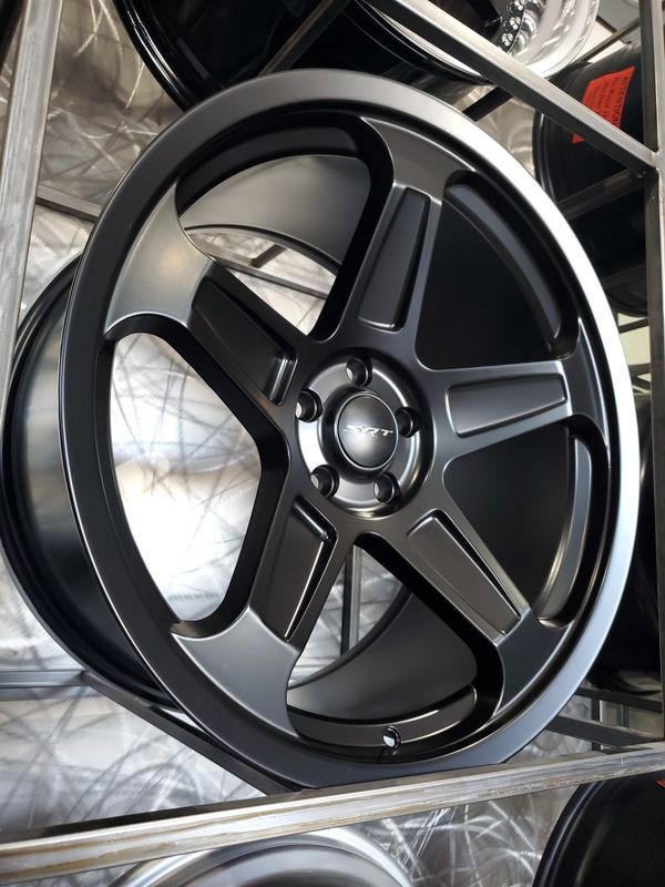 Satin black dodge demon set hellcat style wheels 20x9 and 20x10.5 fits