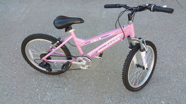 blue and pink mongoose bike