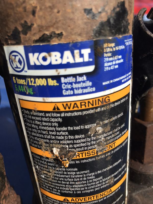 Kobalt Black Hydraulic Bottle Jack 6 Ton Capacity for Sale in