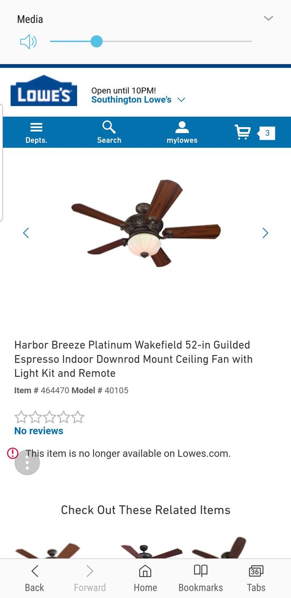 52 Harbor Breeze Wakefield Ceiling Fan Used For In Wolcott 115sold