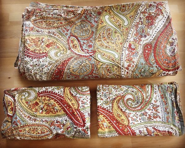 Pottery Barn Full Queen Duvet Cover Harper Paisley 2 Std Shams