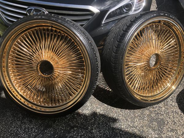 24” Gold Dayton Wire Wheels 11k OBO for Sale in Plantation, FL - OfferUp