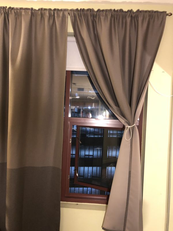 Ikea Marjun Blackout Curtains Gray Brown 98 W Rod For Sale