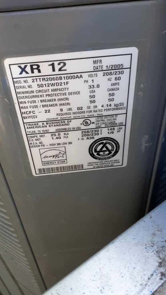 TRANE XR12 CENTRAL AIR for Sale in North Miami, FL OfferUp