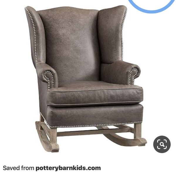 POTTERY BARN KID THATCHER LEATHER ROCKING CHAIR for Sale