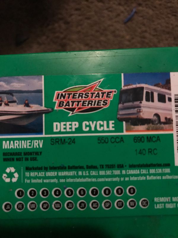 Brand New Interstate 12v Marine Rv Deep Cycle Battery For