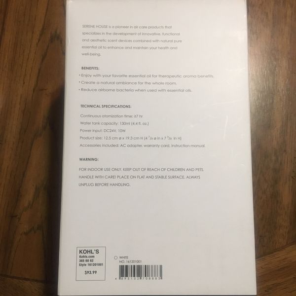 Serene House Aura Ultrasonic Essential Oils Diffuser & Essential Oils