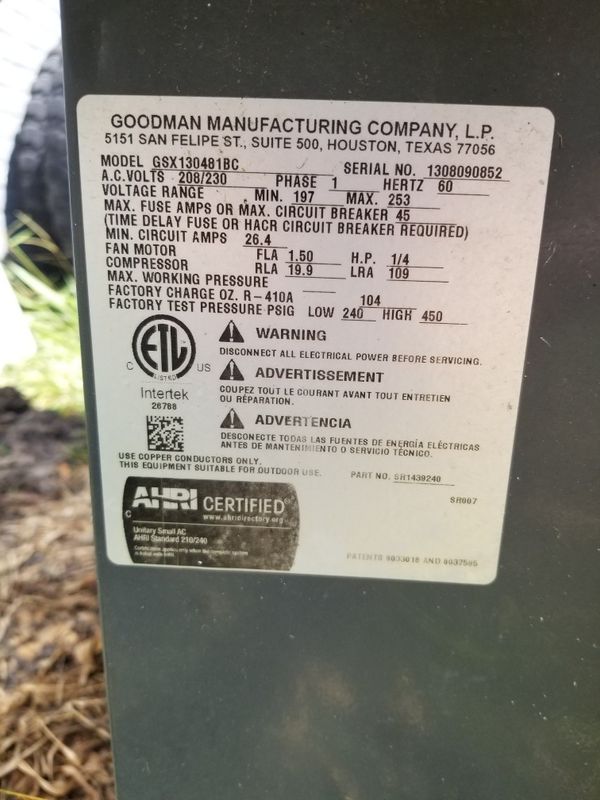 Goodman ac unit for Sale in Houston, TX OfferUp