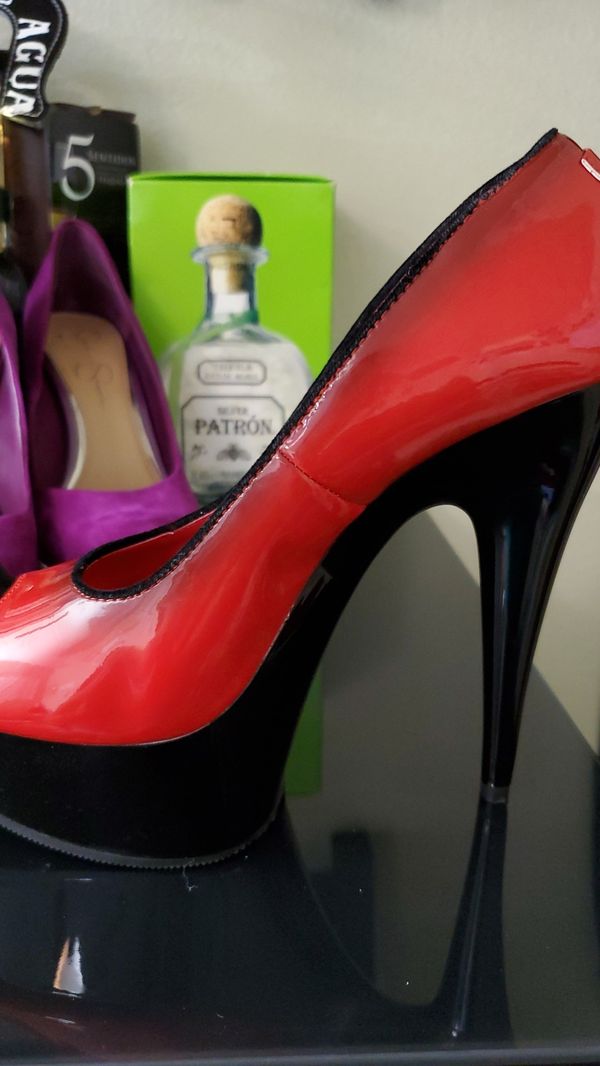 pleaser heels red