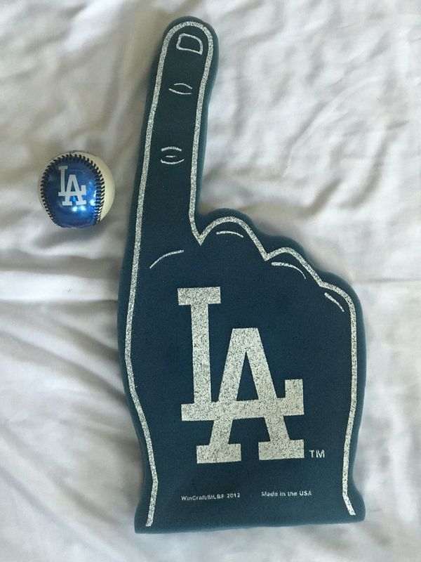 Dodgers collectible baseball and foam finger for Sale in Ontario, CA