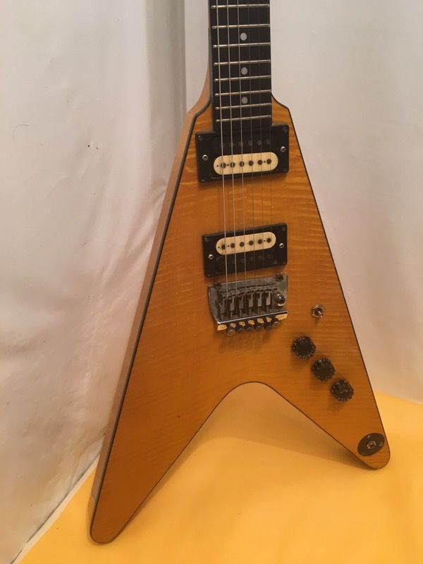 Revival Hondo Flying V Electric Guitar Flame Top for Sale in Winston ...